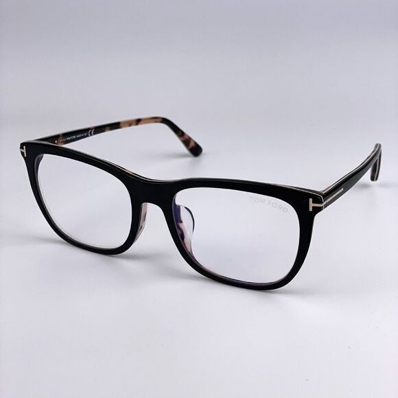 SALE! NEW TOM FORD FT5672-B 005 Black/Nude Blue Block Square Women Eyeglasses main image 6